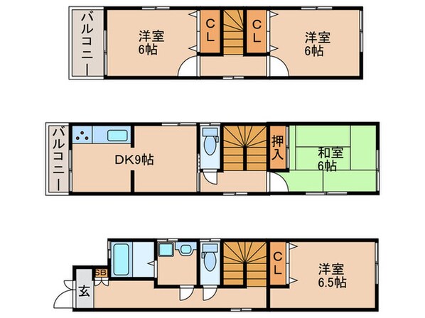 下京　布屋町貸家の物件間取画像